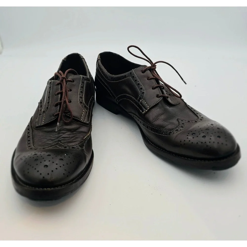 Paul Smith Wingtip Oxford Dress Shoes Men's 9 Brown Leather‎ Hand Crafted Italy